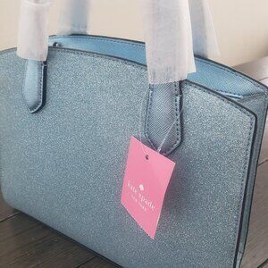 Kate Spade Tinsel Glitter Satchel Bag - Frosty Sky